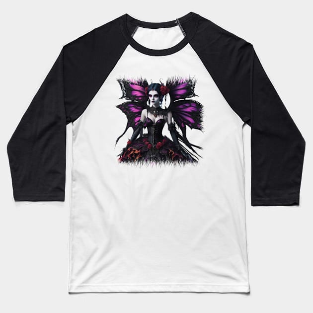 Fairy Godmother Baseball T-Shirt by GothCardz